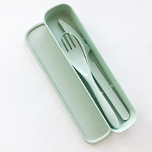 Load image into Gallery viewer, Biodegradable Reusable Wheat Straw Cutlery Set - Plastic Free Zero Waste Sustainable Office, Outdoor, Camping, School, Party & Kids lunchbox