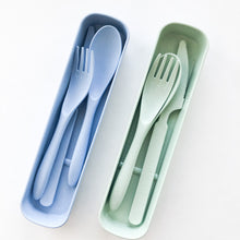 Load image into Gallery viewer, Biodegradable Reusable Wheat Straw Cutlery Set - Plastic Free Zero Waste Sustainable Office, Outdoor, Camping, School, Party & Kids lunchbox