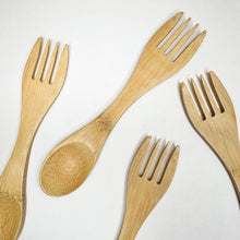 Load image into Gallery viewer, Natural Bamboo Spork – Perfect for Travel and Dining Out