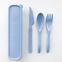 Load image into Gallery viewer, Biodegradable Reusable Wheat Straw Cutlery Set - Plastic Free Zero Waste Sustainable Office, Outdoor, Camping, School, Party & Kids lunchbox