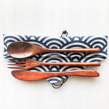 Load image into Gallery viewer, Japanese Style Wooden Cutlery Set - Zero Waste Plastic Free Utensils Set - Sustainable Kitchen