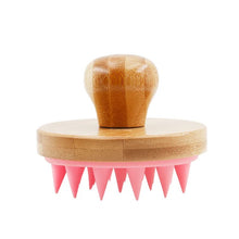 Load image into Gallery viewer, Bamboo Shampoo Brush & Scalp Massager with Silicone Bristles