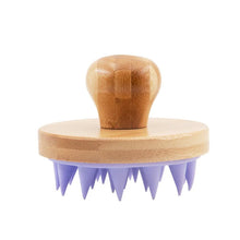 Load image into Gallery viewer, Bamboo Shampoo Brush & Scalp Massager with Silicone Bristles