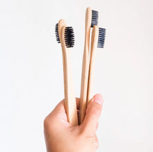 Load image into Gallery viewer, Eco Friendly Natural Bamboo Toothbrush - Activated Charcoal Bristle - Zero Waste | Biodegradable