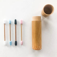 Load image into Gallery viewer, Reusable Bamboo Silicone Q-tips | Zero Waste | Plastic Free | Sustainable Bathroom