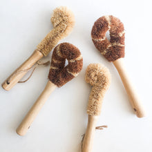 Load image into Gallery viewer, Natural Bamboo Coconut Glass Brush - Organic Plastic Free Biodegradable Coconut Kitchen Brush - Zero Waste Living