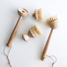 Load image into Gallery viewer, Natural Bamboo Sisal Dish Brush With Replaceable Head - Biodegradable Zero Waste Plastic Free Long Handle Kitchen Brush