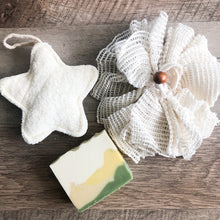 Load image into Gallery viewer, Natural Organic Ramie Bath / Shower Puff - Plastic Free Plant Based Biodegradable Shower Sponge