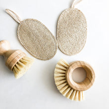 Load image into Gallery viewer, Natural Biodegradable Loofah Sponge - Zero Waste Plastic Free Organic Scrub - Sustainable Loofah Dish Sponge - Set of 3
