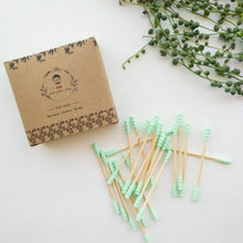Load image into Gallery viewer, Organic Biodegradable Bamboo Cotton Buds - Plastic Free Zero Waste Natural Bamboo Q-tips - Eco Friendly Sustainable Swabs - Pack of 100