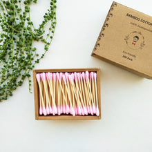 Load image into Gallery viewer, Organic Biodegradable Bamboo Cotton Buds - Zero Waste Plastic Free Bamboo Cotton Q-tips - Eco Friendly Sustainable Bamboo Swabs - 200 Pack