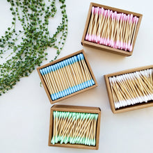 Load image into Gallery viewer, Organic Biodegradable Bamboo Cotton Buds - Zero Waste Plastic Free Bamboo Cotton Q-tips - Eco Friendly Sustainable Bamboo Swabs - 200 Pack