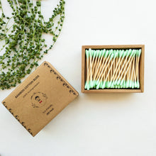 Load image into Gallery viewer, Organic Biodegradable Bamboo Cotton Buds - Zero Waste Plastic Free Bamboo Cotton Q-tips - Eco Friendly Sustainable Bamboo Swabs - 200 Pack