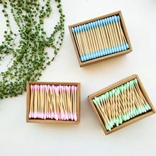 Load image into Gallery viewer, Organic Biodegradable Bamboo Cotton Buds - Zero Waste Plastic Free Bamboo Cotton Q-tips - Eco Friendly Sustainable Bamboo Swabs - 200 Pack