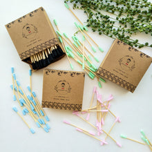 Load image into Gallery viewer, Organic Biodegradable Bamboo Cotton Buds - Plastic Free Zero Waste Natural Bamboo Q-tips - Eco Friendly Sustainable Swabs - Pack of 100