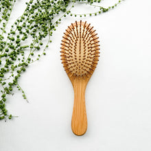 Load image into Gallery viewer, Natural Organic Bamboo Hair Brush - Plastic Free Biodegradable Detangling Bamboo Brush - Eco Friendly Sustainable Living