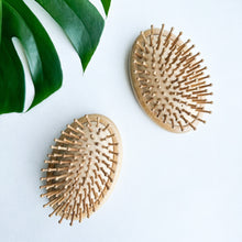 Load image into Gallery viewer, Natural Plastic Free Bamboo Hair & Beard Brush - Eco Friendly Biodegradable Detangling Bamboo Travel Brush - Zero Waste Bamboo Handheld Brush