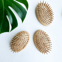 Load image into Gallery viewer, Natural Plastic Free Bamboo Hair & Beard Brush - Eco Friendly Biodegradable Detangling Bamboo Travel Brush - Zero Waste Bamboo Handheld Brush