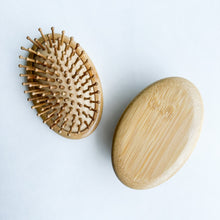 Load image into Gallery viewer, Natural Plastic Free Bamboo Hair & Beard Brush - Eco Friendly Biodegradable Detangling Bamboo Travel Brush - Zero Waste Bamboo Handheld Brush