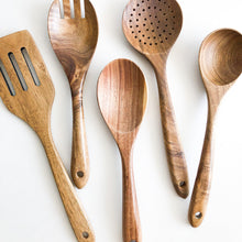 Load image into Gallery viewer, Natural Acacia Wood Kitchen Utensil Set