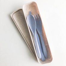 Load image into Gallery viewer, Reusable Wheat Straw Cutlery Set