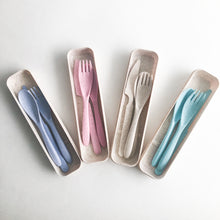 Load image into Gallery viewer, Reusable Wheat Straw Cutlery Set