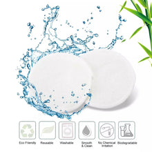 Load image into Gallery viewer, 10 Reusable Organic Bamboo Cotton Facial Pads - Zero Waste Plastic Free Natural Makeup Remover Pads + Organic Mesh Cotton Laundry Bag