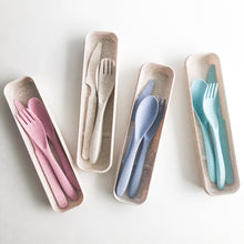 Load image into Gallery viewer, Reusable Wheat Straw Cutlery Set
