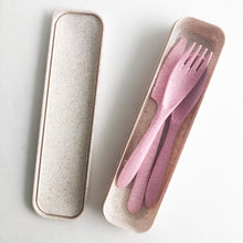 Load image into Gallery viewer, Reusable Wheat Straw Cutlery Set