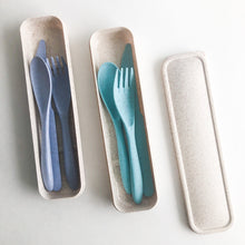 Load image into Gallery viewer, Reusable Wheat Straw Cutlery Set