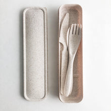 Load image into Gallery viewer, Reusable Wheat Straw Cutlery Set