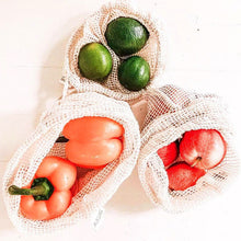 Load image into Gallery viewer, Reusable Organic Cotton Mesh Produce Bag - Zero Waste Plastic Free Groceries - Set of 3