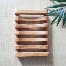 Load image into Gallery viewer, Natural Bamboo Soap Dish - Zero Waste Biodegradable Soap Tray - Plastic Free Soap Lift
