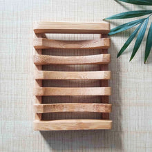 Load image into Gallery viewer, Natural Bamboo Soap Dish - Zero Waste Biodegradable Soap Tray - Plastic Free Soap Lift