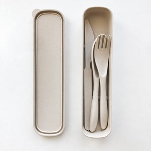 Biodegradable Reusable Wheat Straw Cutlery Set - Plastic Free Zero Waste Sustainable Office, Outdoor, Camping, School, Party & Kids lunchbox