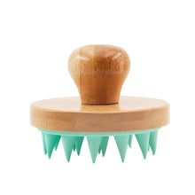 Load image into Gallery viewer, Bamboo Shampoo Brush &amp; Scalp Massager with Silicone Bristles
