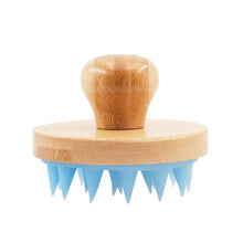 Load image into Gallery viewer, Bamboo Shampoo Brush &amp; Scalp Massager with Silicone Bristles
