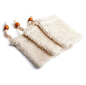 Nifty Natural Sisal Soup Pouch - Zero Waste Organic Soap Bag  -Plastic Free Biodegradable Soap Saver