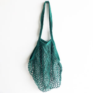 Reusable Organic Cotton Mesh Bag (Long Handle) - Plastic Free Sustainable Shopping Grocery Picnic Outdoor & Party - Zero Waste Biodegradable