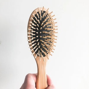 Natural Bamboo Hair Brush - Eco Friendly Plastic Free Detangling Hair Brush - Sustainable Zero Waste Living