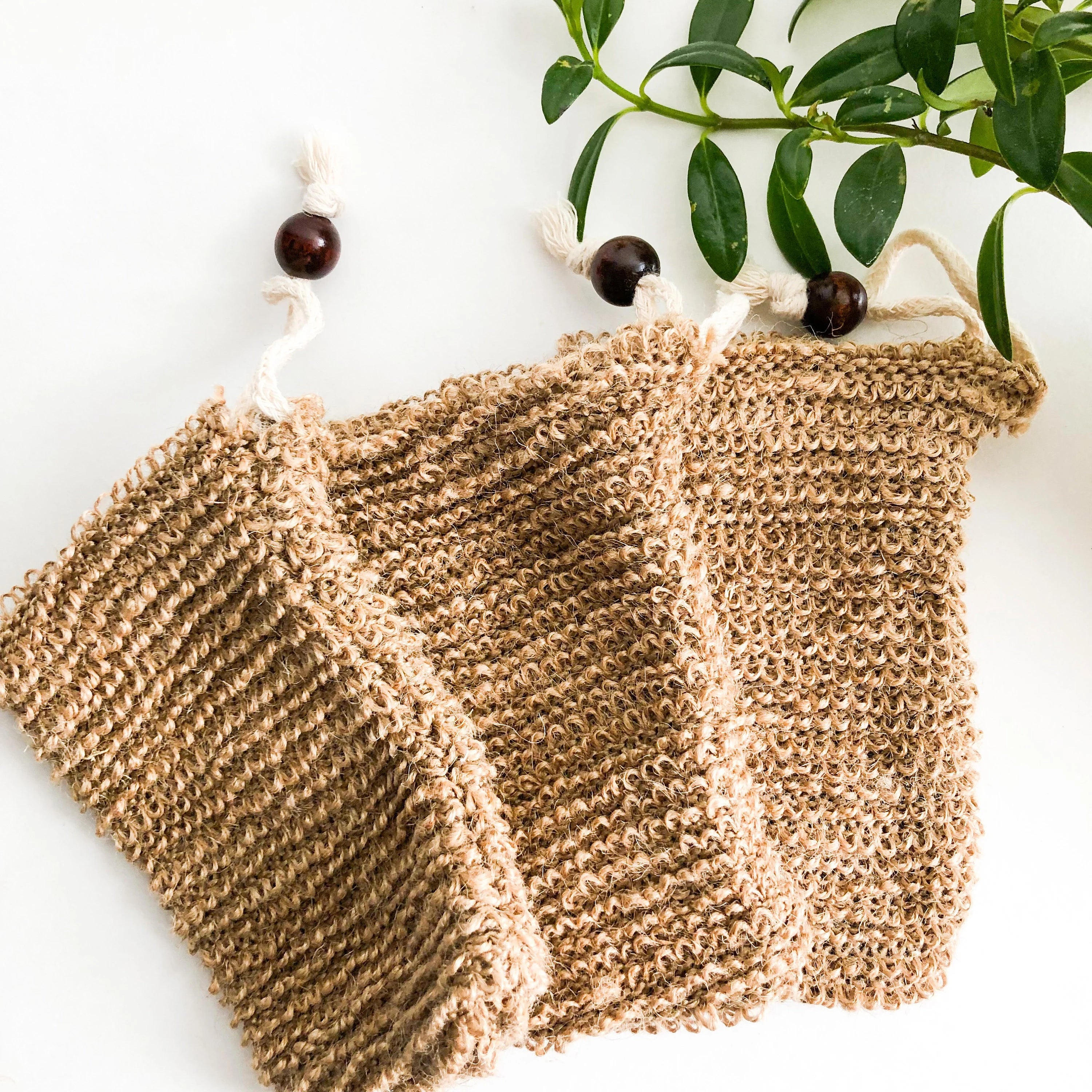 Natural Organic Handmade Jute Soap Bag Zero Waste Biodegradable Soap Saver