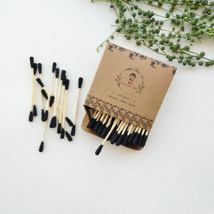 Organic Biodegradable Bamboo Cotton Buds - Plastic Free Zero Waste Natural Bamboo Q-tips - Eco Friendly Sustainable Swabs - Pack of 100