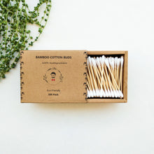 Load image into Gallery viewer, Organic Biodegradable Bamboo Cotton Buds - Zero Waste Plastic Free Bamboo Cotton Q-tips - Eco Friendly Sustainable Bamboo Swabs - 200 Pack
