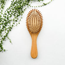 Load image into Gallery viewer, Natural Organic Bamboo Hair Brush - Plastic Free Biodegradable Detangling Bamboo Brush - Eco Friendly Sustainable Living
