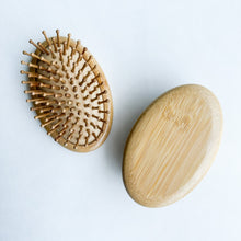 Load image into Gallery viewer, Natural Plastic Free Bamboo Hair &amp; Beard Brush - Eco Friendly Biodegradable Detangling Bamboo Travel Brush - Zero Waste Bamboo Handheld Brush
