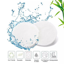 Load image into Gallery viewer, 10 Reusable Organic Bamboo Cotton Facial Pads - Zero Waste Plastic Free Natural Makeup Remover Pads + Organic Mesh Cotton Laundry Bag
