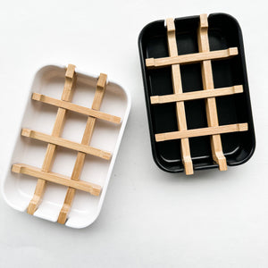 Biodegradable Bamboo & Cornstarch Soap Dish - Plastic Free Zero Waste Eco friendly Soap Tray