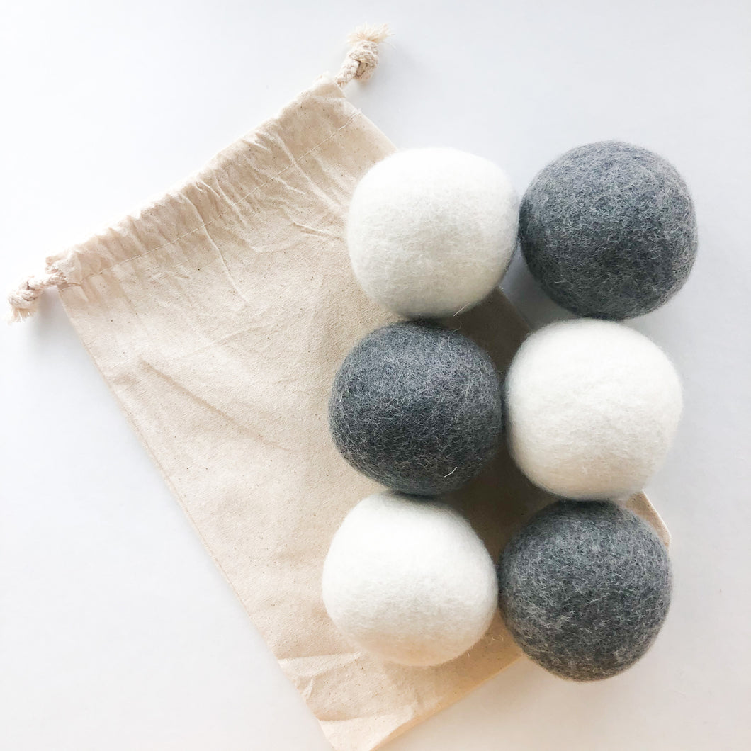 Natural Wool Dryer Balls | Organic Handmade 100% New Zealand Wool | Set of 6