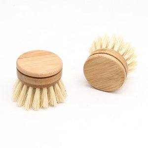 Bamboo Sisal Dish Brush - Zero Waste Kitchen Brush - Replaceable Sisal Head