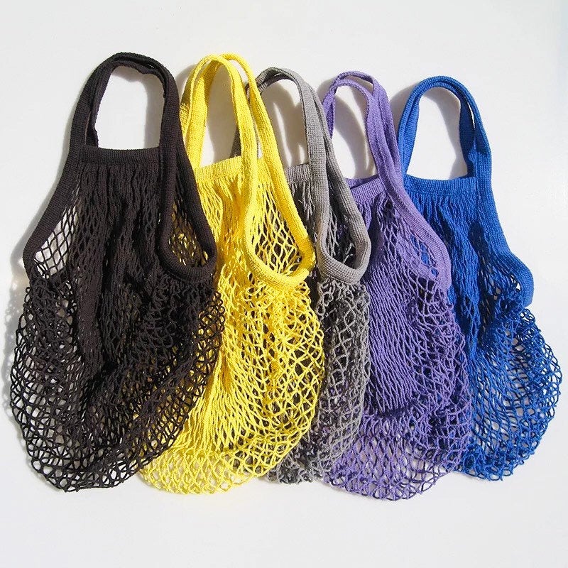 Reusable Organic Cotton Mesh Bag - Plastic Free Zero Waste Shopping Bag